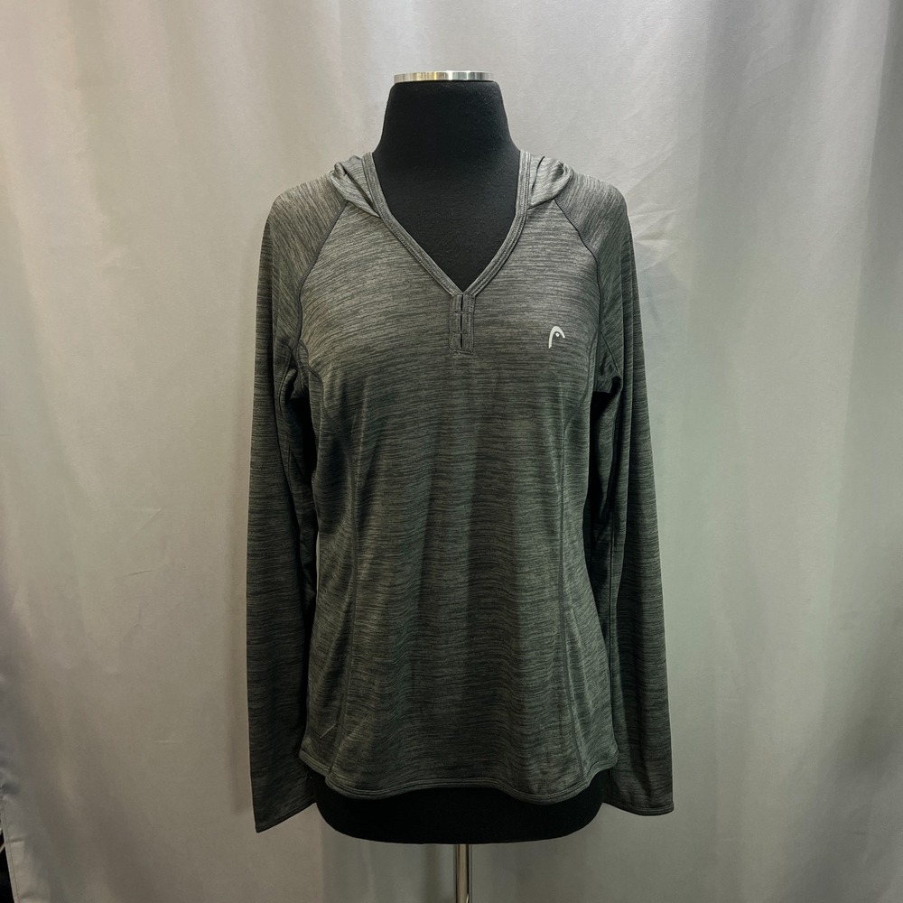Head Pullover Hoodie Womens M Charcoal Gray Dri Motion Athleisure Gym Workout